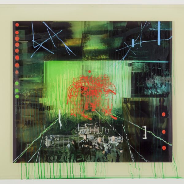 Lyndell Brown/Charles Green & Jon Cattapan	War and Peace #11: Night Vision 2014	oil and acrylic on digital print on duraclear film	
104 x 108 cms	Collection the artists 	Courtesy ARC One Gallery and Station